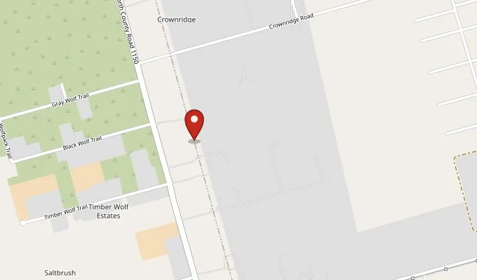 Map showing Midland Reformed Church on N. Elkins Rd, Midland, TX